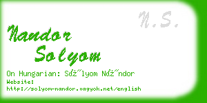 nandor solyom business card